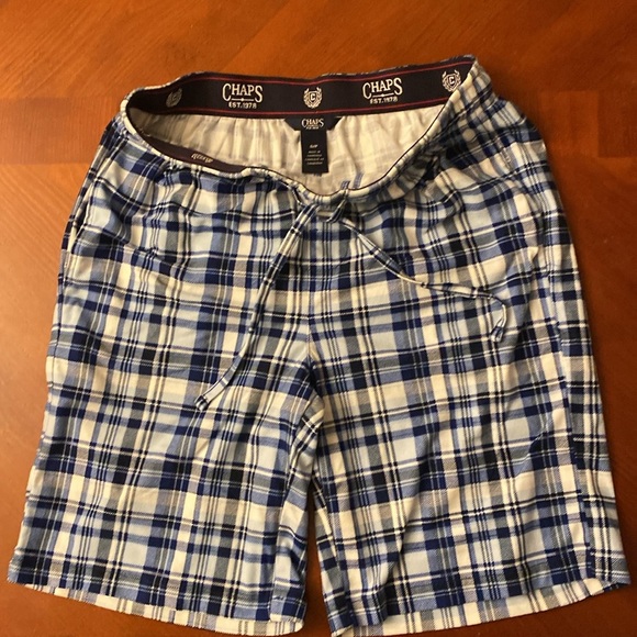 Chaps Men’s Flannel Shorts Blue Plaid Small - Picture 1 of 8